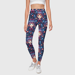 Леггинсы женские Аниме девочка с бантиком на голове, цвет: 3D-принт — фото 2