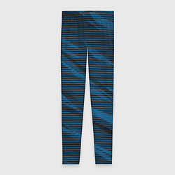 Леггинсы женские Полосатый чёрно-синий, цвет: 3D-принт