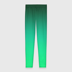 Леггинсы женские Яркий зеленый градиентный комбинированный фон, цвет: 3D-принт