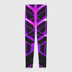 Леггинсы женские Фиолетовые линии на чёрном фоне, цвет: 3D-принт