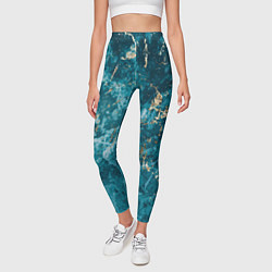 Леггинсы женские Мраморная текстура с золотом, цвет: 3D-принт — фото 2