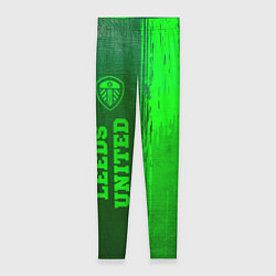 Леггинсы женские Leeds United - green gradient по-вертикали, цвет: 3D-принт