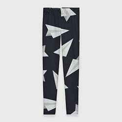 Леггинсы женские Белый бумажный самолётик - Телеграм, цвет: 3D-принт