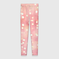 Леггинсы женские Сияние праздничных огоньков на розовом фоне, цвет: 3D-принт