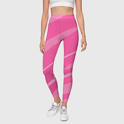 Леггинсы женские Розовый однотонный абстракция с полосой, цвет: 3D-принт — фото 2