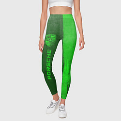Леггинсы женские Porsche - green gradient по-вертикали, цвет: 3D-принт — фото 2