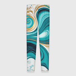 Леггинсы женские Бирюза и золото, цвет: 3D-принт