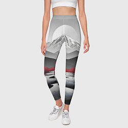 Леггинсы женские Белые горы и красные деревья, цвет: 3D-принт — фото 2
