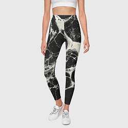 Леггинсы женские Бело-черная потертая текстура, цвет: 3D-принт — фото 2