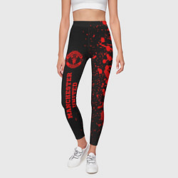Леггинсы женские Manchester United - red gradient по-вертикали, цвет: 3D-принт — фото 2