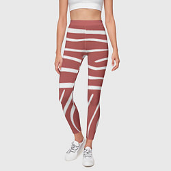 Леггинсы женские Полоски красной зебры, цвет: 3D-принт — фото 2