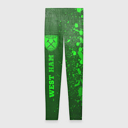 Леггинсы женские West Ham - green gradient по-вертикали, цвет: 3D-принт
