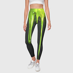Леггинсы женские Слизь зеленая текстура, цвет: 3D-принт — фото 2