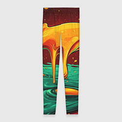 Леггинсы женские Оранжевая клякса текстура, цвет: 3D-принт