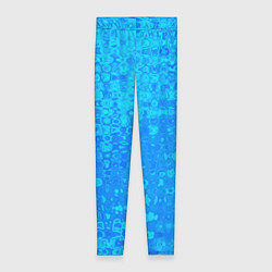 Леггинсы женские Голубой неоновый абстрактная текстура, цвет: 3D-принт
