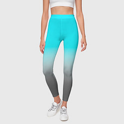 Леггинсы женские Серо-голубой светлый градиент, цвет: 3D-принт — фото 2
