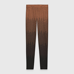 Женские легинсы Чёрно-коричневый полосы от светлого к тёмному