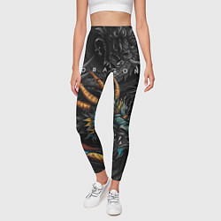 Леггинсы женские Японский дракон татуировка, цвет: 3D-принт — фото 2