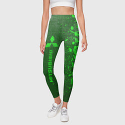 Леггинсы женские Mitsubishi - green gradient по-вертикали, цвет: 3D-принт — фото 2