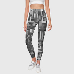 Леггинсы женские Серый геометричные полоски, цвет: 3D-принт — фото 2