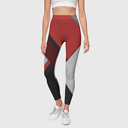 Леггинсы женские Color black red grey, цвет: 3D-принт — фото 2