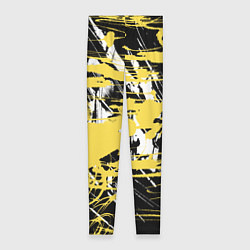 Леггинсы женские Желтая краска на черном, цвет: 3D-принт