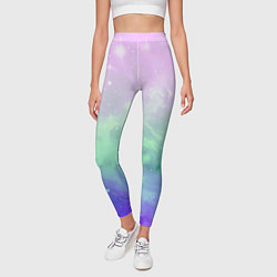 Леггинсы женские Космический бледный розово-синий, цвет: 3D-принт — фото 2