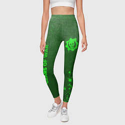 Леггинсы женские Gears of War - green gradient вертикально, цвет: 3D-принт — фото 2