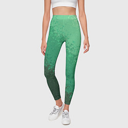 Леггинсы женские Градиент текстурный зелёный, цвет: 3D-принт — фото 2