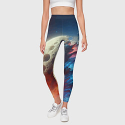 Леггинсы женские Разрыв космического тела - нейроарт, цвет: 3D-принт — фото 2