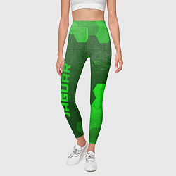 Леггинсы женские Jaguar - green gradient вертикально, цвет: 3D-принт — фото 2