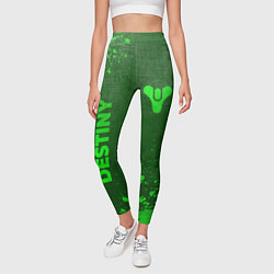 Леггинсы женские Destiny - green gradient вертикально, цвет: 3D-принт — фото 2