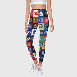 Леггинсы женские Команды НХЛ разноцветные, цвет: 3D-принт — фото 2