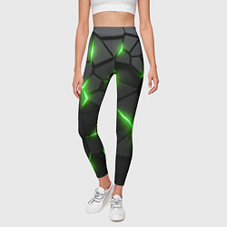 Леггинсы женские Зеленая неоновая броня, цвет: 3D-принт — фото 2