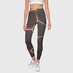 Леггинсы женские Серая текстура из сот, цвет: 3D-принт — фото 2