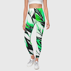 Леггинсы женские Крупные листья абстракция, цвет: 3D-принт — фото 2