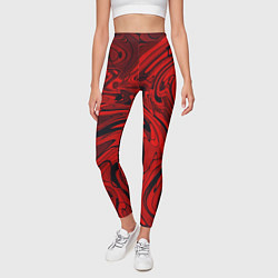 Леггинсы женские Красный смешение пластика, цвет: 3D-принт — фото 2
