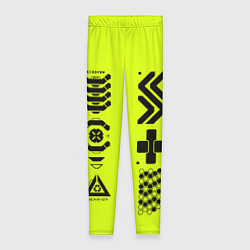 Женские легинсы Кибер текстура - ядовитая