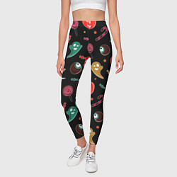 Леггинсы женские Halloween red pumpkin, цвет: 3D-принт — фото 2