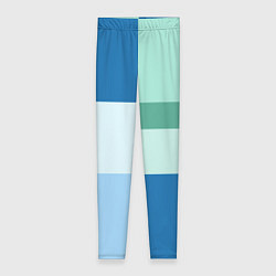 Леггинсы женские Мятное небо колор-блок, цвет: 3D-принт