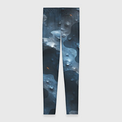 Леггинсы женские Синий камуфляж с каплями, цвет: 3D-принт