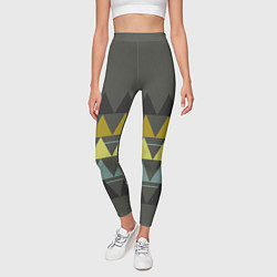 Леггинсы женские Абстрактный лес геометрический, цвет: 3D-принт — фото 2