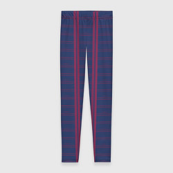 Женские легинсы Color blue cage pink stripes