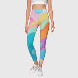 Леггинсы женские Разноцветные красивые облака, цвет: 3D-принт — фото 2