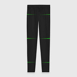 Леггинсы женские Color black green orange stripes, цвет: 3D-принт