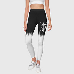 Леггинсы женские Doom краски черно белый, цвет: 3D-принт — фото 2