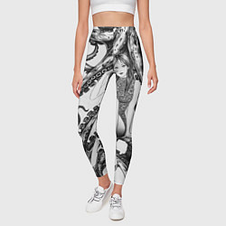 Леггинсы женские Junji Ito Death Stranding Tomie and octopus patter, цвет: 3D-принт — фото 2