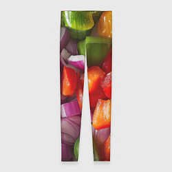 Леггинсы женские Микс из овощей - текстура, цвет: 3D-принт