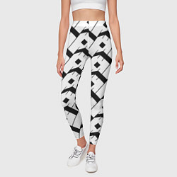 Леггинсы женские Три буквы: чёрные, цвет: 3D-принт — фото 2