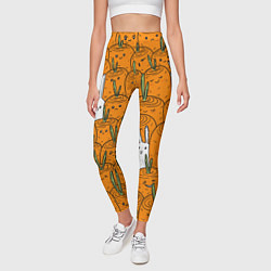 Леггинсы женские Милый кролики в морковном поле, цвет: 3D-принт — фото 2